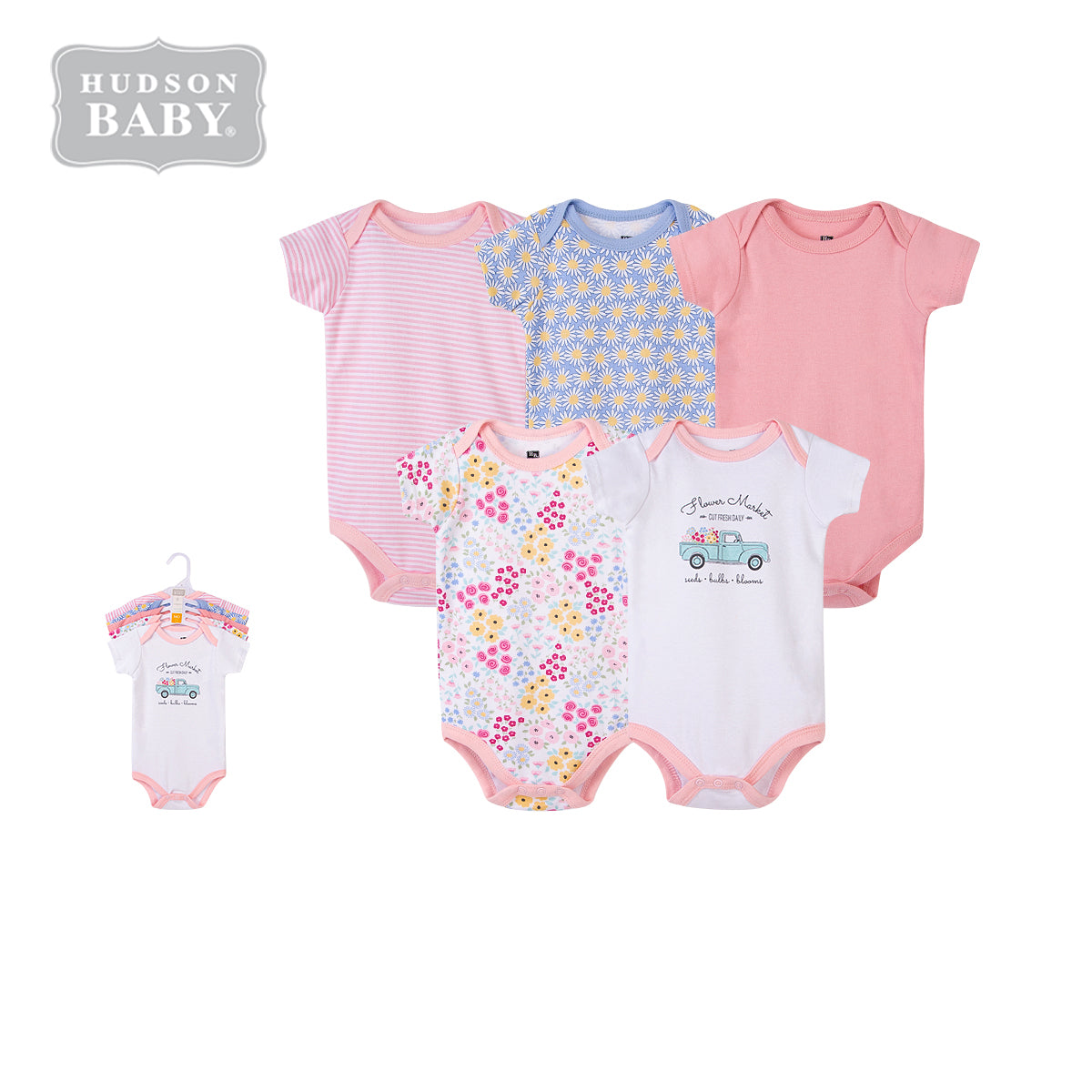 Hudson Baby Bodysuits 5 Piece Pack 21329