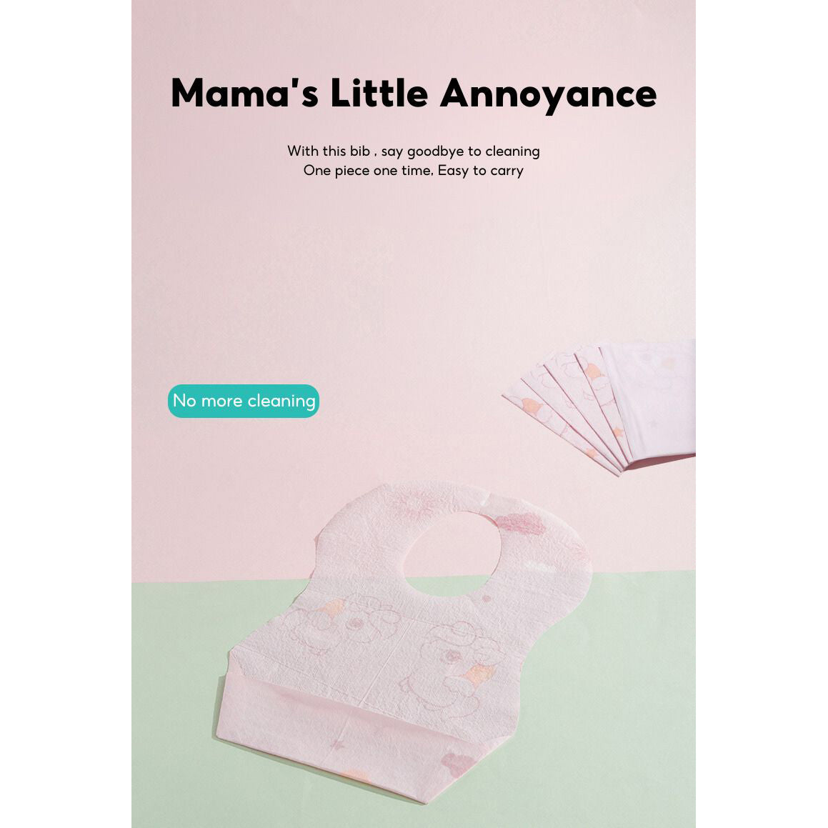 Baby Toddler Disposable Bib w Pocket 10 Piece Per Pack - Little Kooma