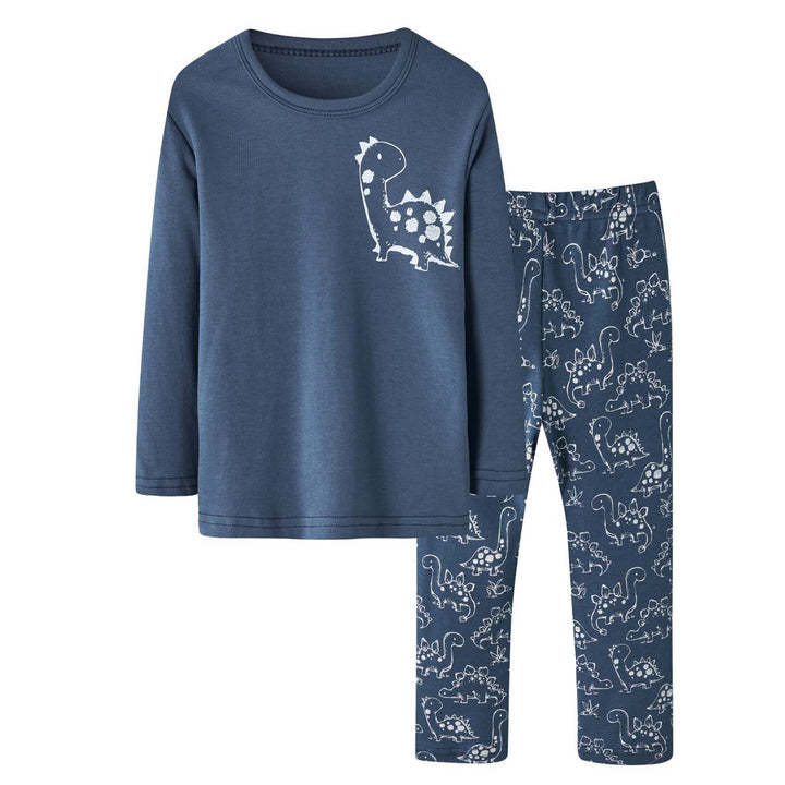 Baby Kids Pajamas Dark Blue Dinosaur Top n Pants Set