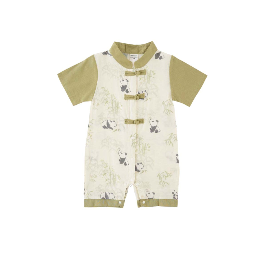 Panda Eat Bamboos Baby Boy Cheongsam Romper 0841