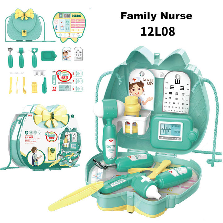 Kids Girls Pretend Play Sling Bag - Kitchen Make Up Doctor Nurse Picnic Travel Role Play Bag - Little Kooma