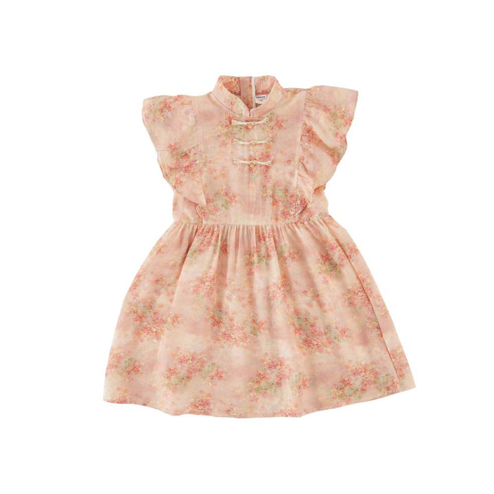 Pink Floral Baby Kids Girl Cheongsam Dress 0850