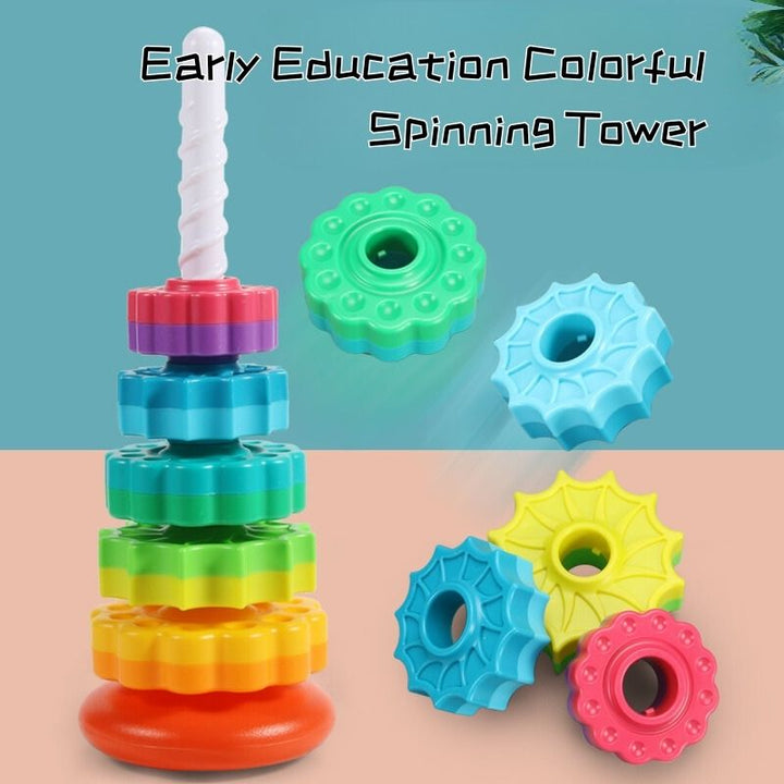 Rainbow Spinning Tower Stacking Toy