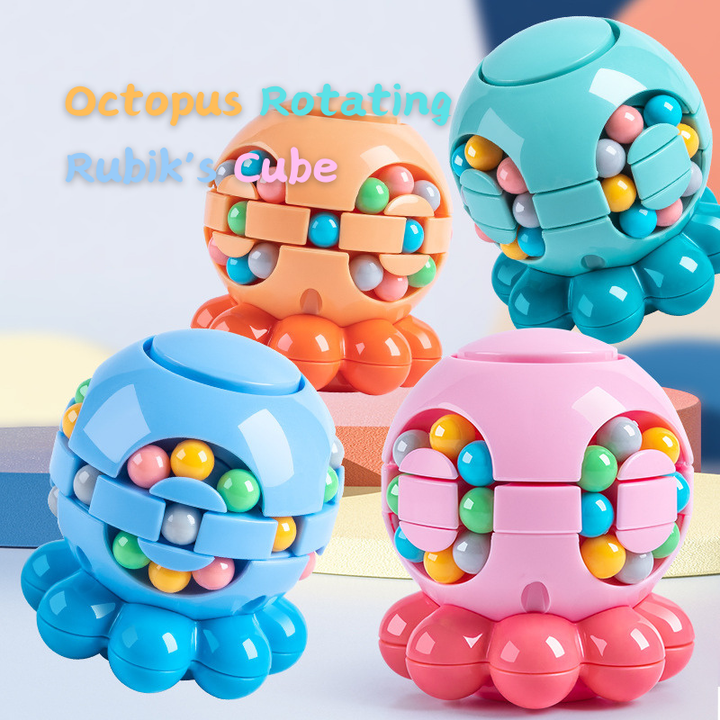 Octopus Fidget Fun Educational Spinner & Rubik's Cube Toy Puzzle Game for Kid 3 Years +