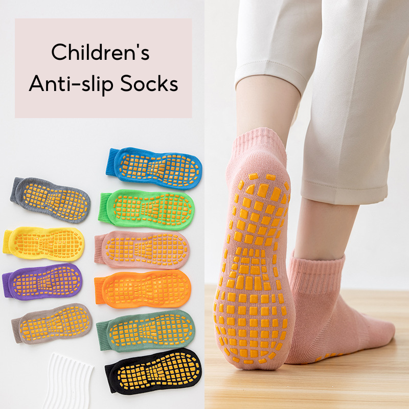 Baby Kids Boy Girl Solid Color Breathable Anti-slip Ankle Socks Playground Yoga Socks