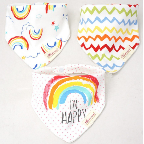 Baby Girl I'm Happy Bandana Bibs 3 Pack - Little Kooma