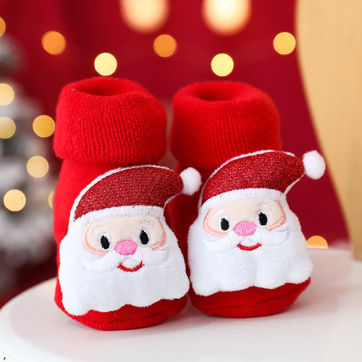 Christmas Baby Red Santa Anti-slip Socks