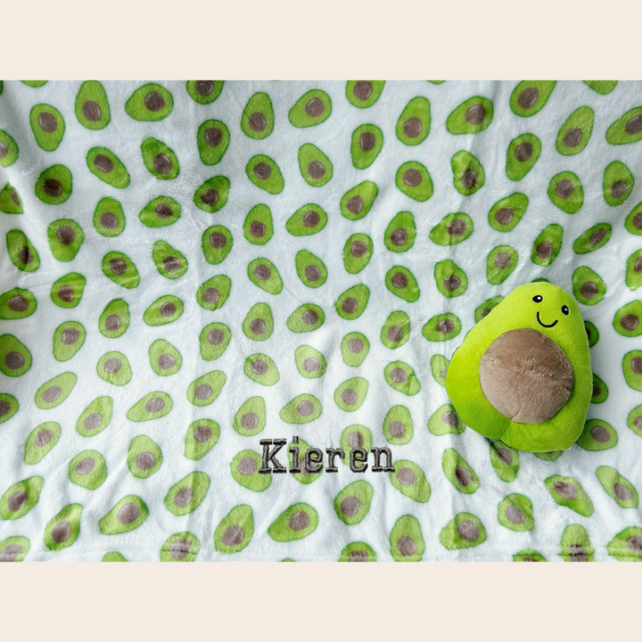 Personalised Hudson Baby Plush Toy n Blanket Set Avocado 00326CH - Little Kooma