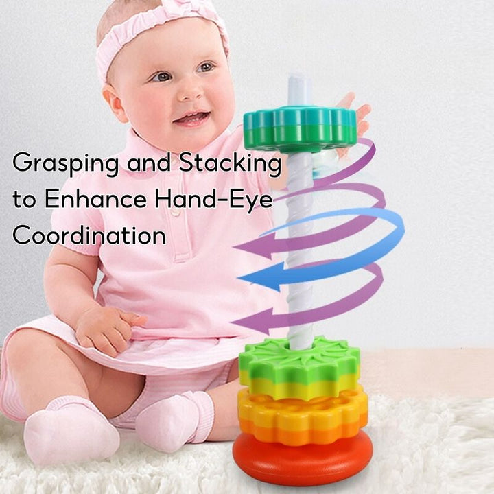 Rainbow Spinning Tower Stacking Toy