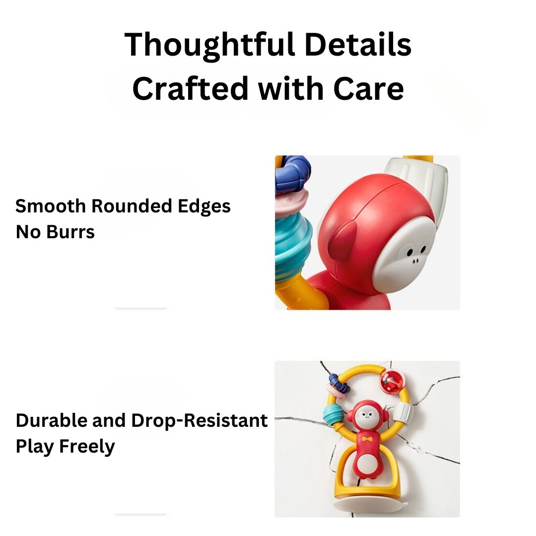 Babycare Baby Monkey Rattle Baby Toy Early Educational Toy With Suction Cup For Baby Dinning Table & Chair