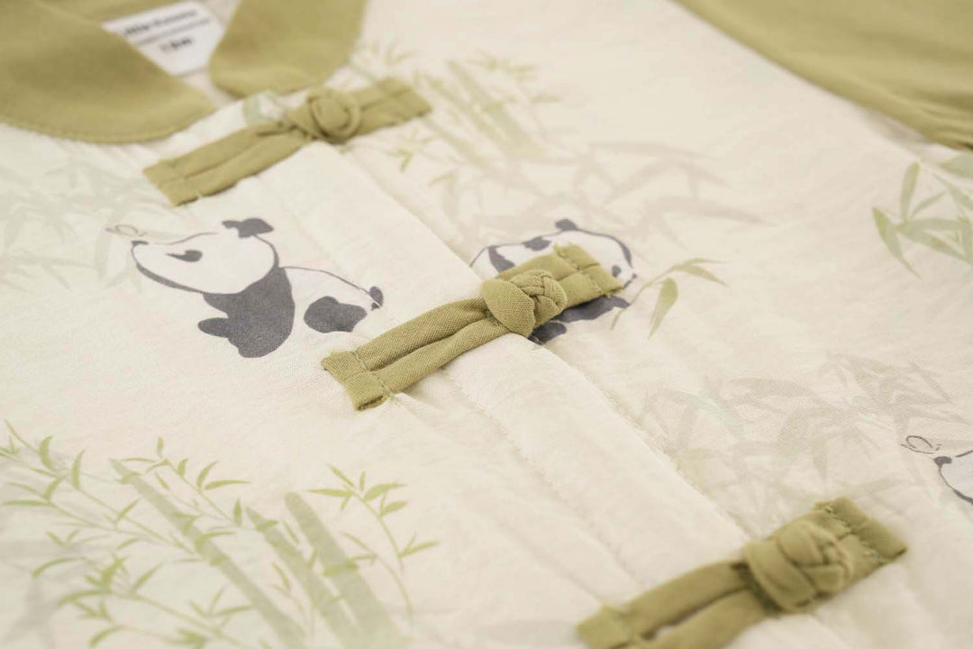 Singapore Souvenir Gift Panda Eat Bamboos Baby Boy Cheongsam Romper 0841