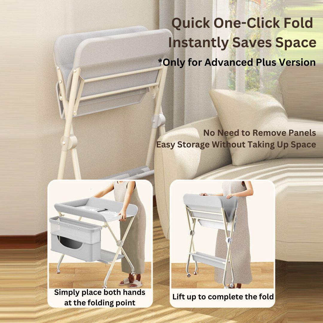 Mobile Foldable Multi-functional Baby Diaper Changing Station Table Adjustable Height