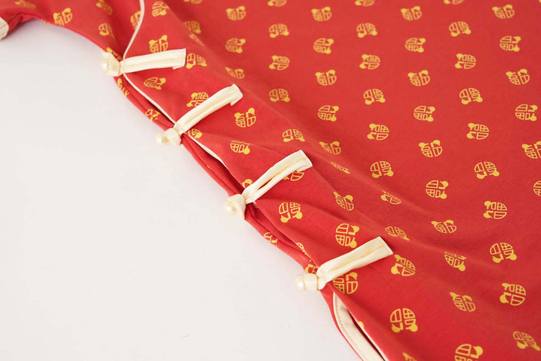 Singapore Souvenir Gift Blessing and Joy Family Set with Lucky Fu Characters Baby Kids Girl Cheongsam Dress 0830