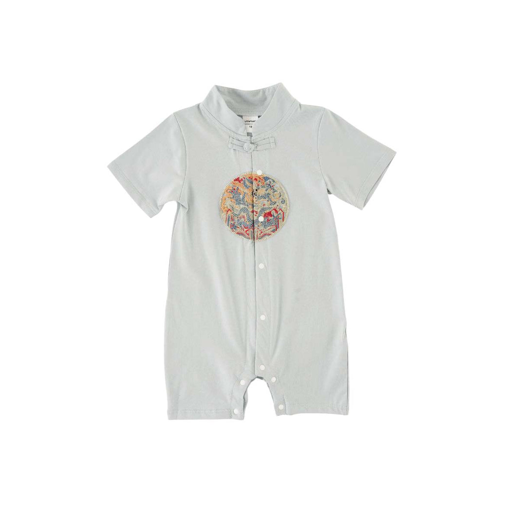 Singapore Souvenir Gift Vitality n Wisdom Blue Family Set Baby Boy Cheongsam Romper 0843