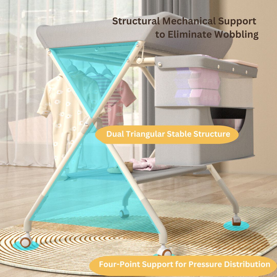 Mobile Foldable Multi-functional Baby Diaper Changing Station Table Adjustable Height