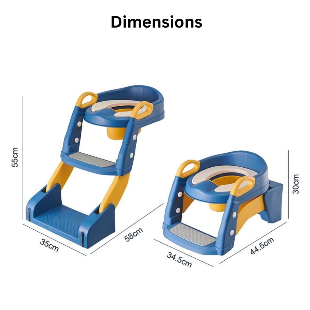 Baby Toddler Kids Boy Girl 2-In-1 Version Potty Training Seat with Ladder Toilet Seat with Step Stools Non-Slip Potty Chair with Splash Guard and Handles