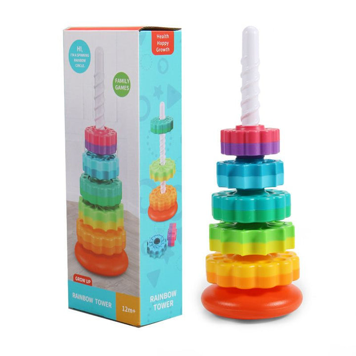 Rainbow Spinning Tower Stacking Toy