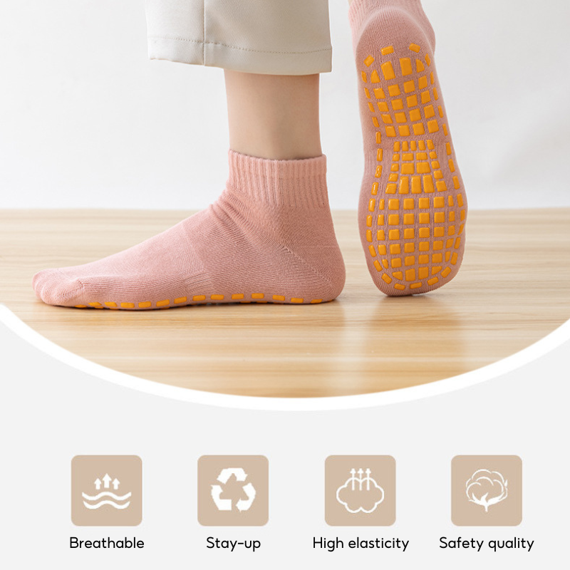 Baby Kids Boy Girl Solid Color Breathable Anti-slip Ankle Socks Playground Yoga Socks