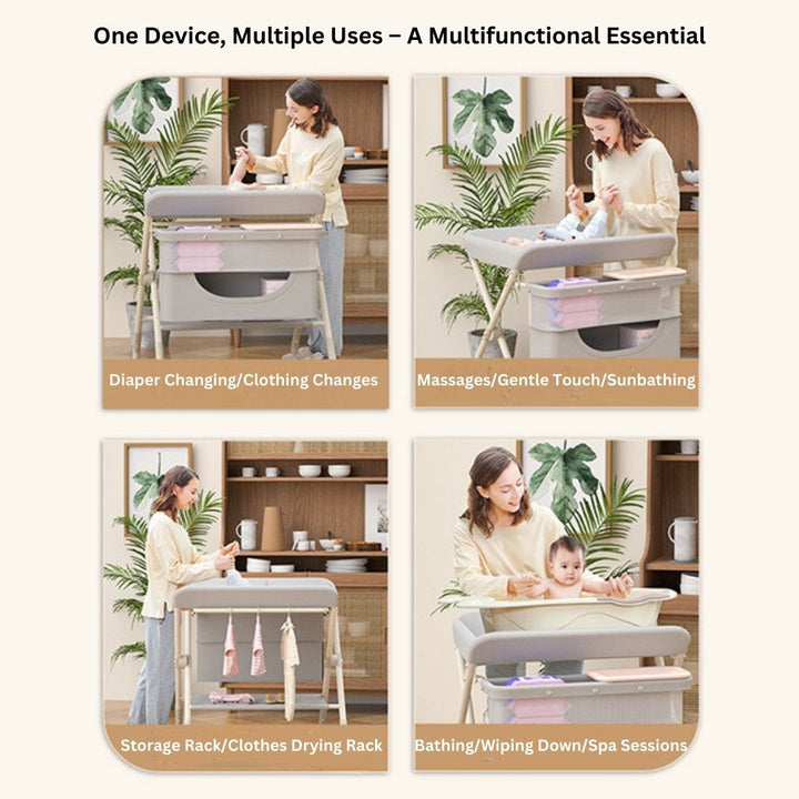 Mobile Foldable Multi-functional Baby Diaper Changing Station Table Adjustable Height