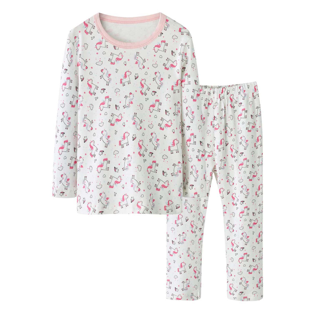 Baby Kids Pajamas White Unicorn Top n Pants Set