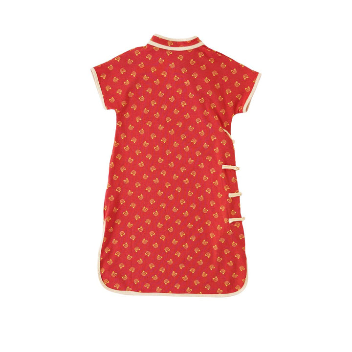 Singapore Souvenir Gift Blessing and Joy Family Set with Lucky Fu Characters Baby Kids Girl Cheongsam Dress 0830