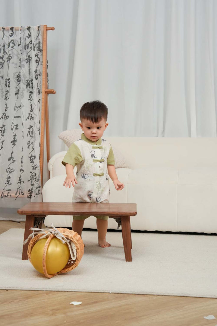 Panda Eat Bamboos Baby Boy Cheongsam Romper 0841