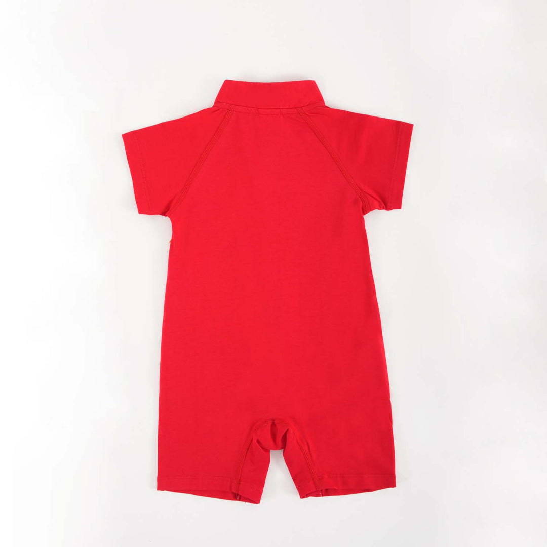 Wealth and Harmony Red Family Set with Golden Fish Baby Boy Cheongsam Romper 0834