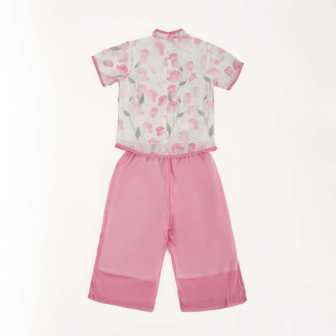 Lotus Flowers Baby Kids Girl Cheongsam Top n Pants Set 0847