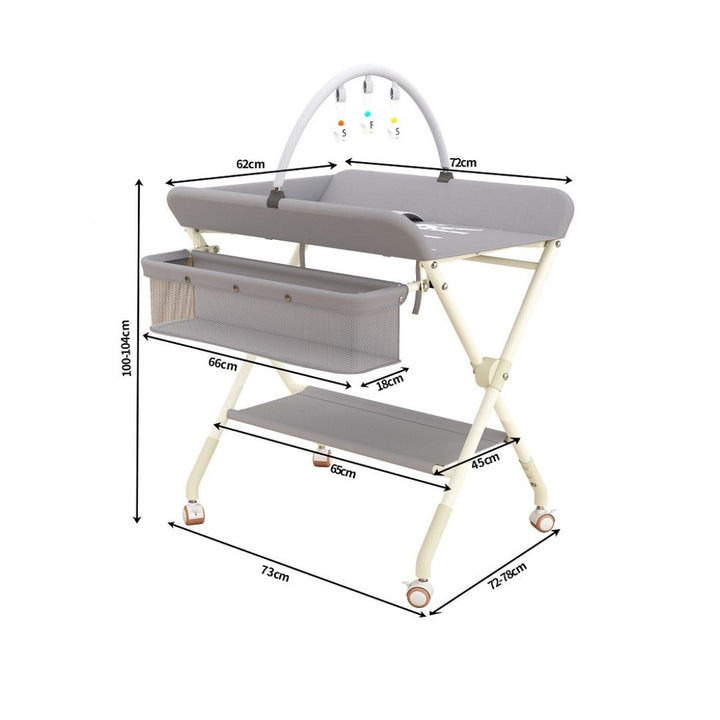 Mobile Foldable Multi-functional Baby Diaper Changing Station Table Adjustable Height