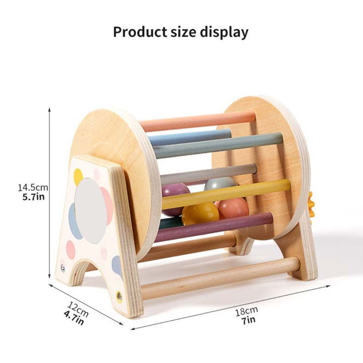 3-in-1 Wooden Shape Sorter Rolling Drum – Interactive Learning Toy for Toddlers 12 Months +