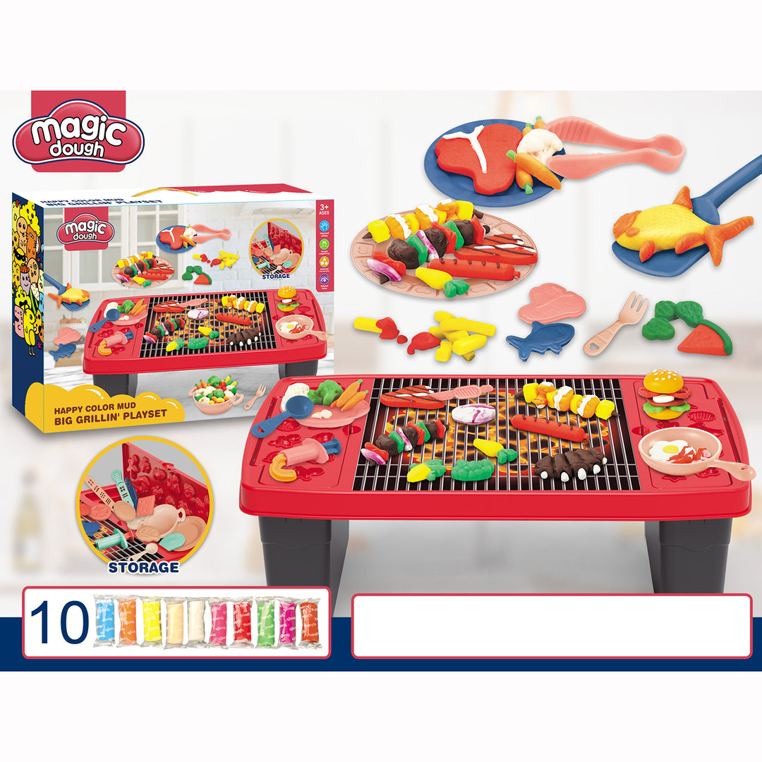 Kids Magic Dough Play Modeling Dough Set BBQ Grill - Little Kooma