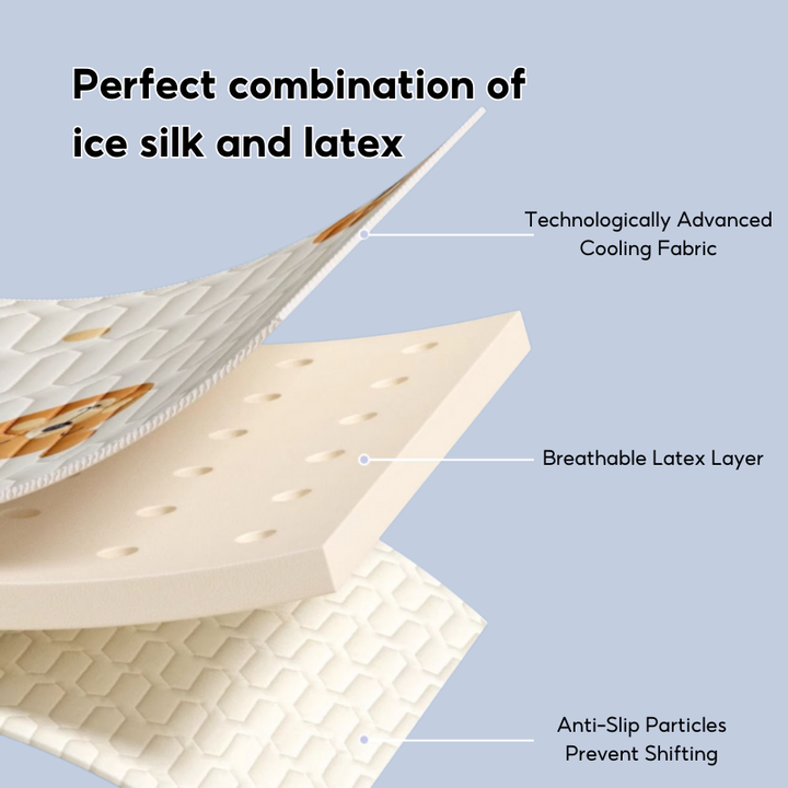 Latex Ice Silk Baby Crib Mat and Toddler Bed Mattress Topper Pad 60 x 120cm Buckwheat Hulls Pillow