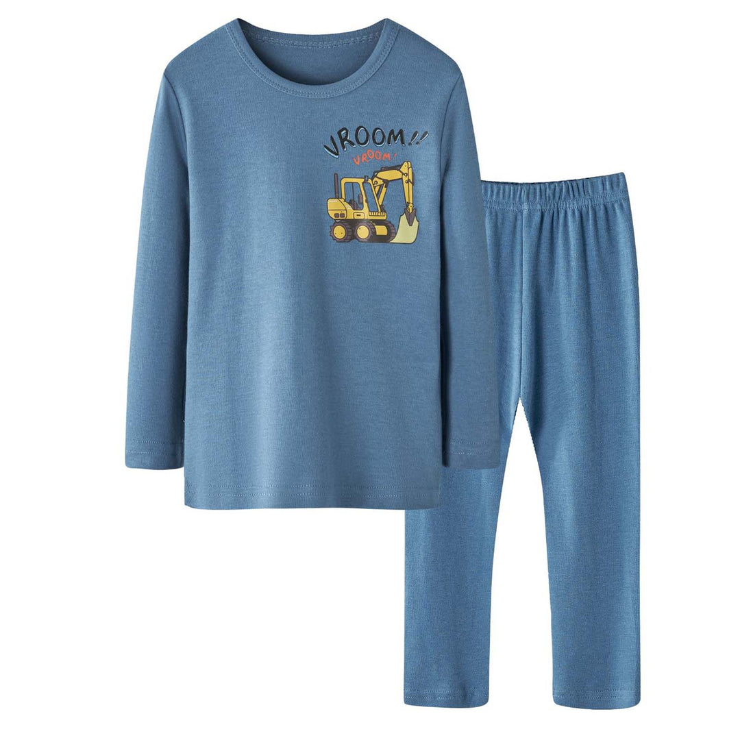 Baby Kids Pajamas Blue Digger Top n Pants Set