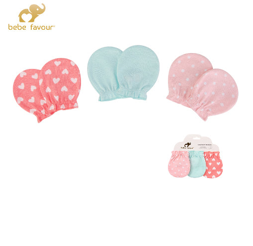 Baby 3 Pairs Scratch Mitten Set MP73607 - Little Kooma