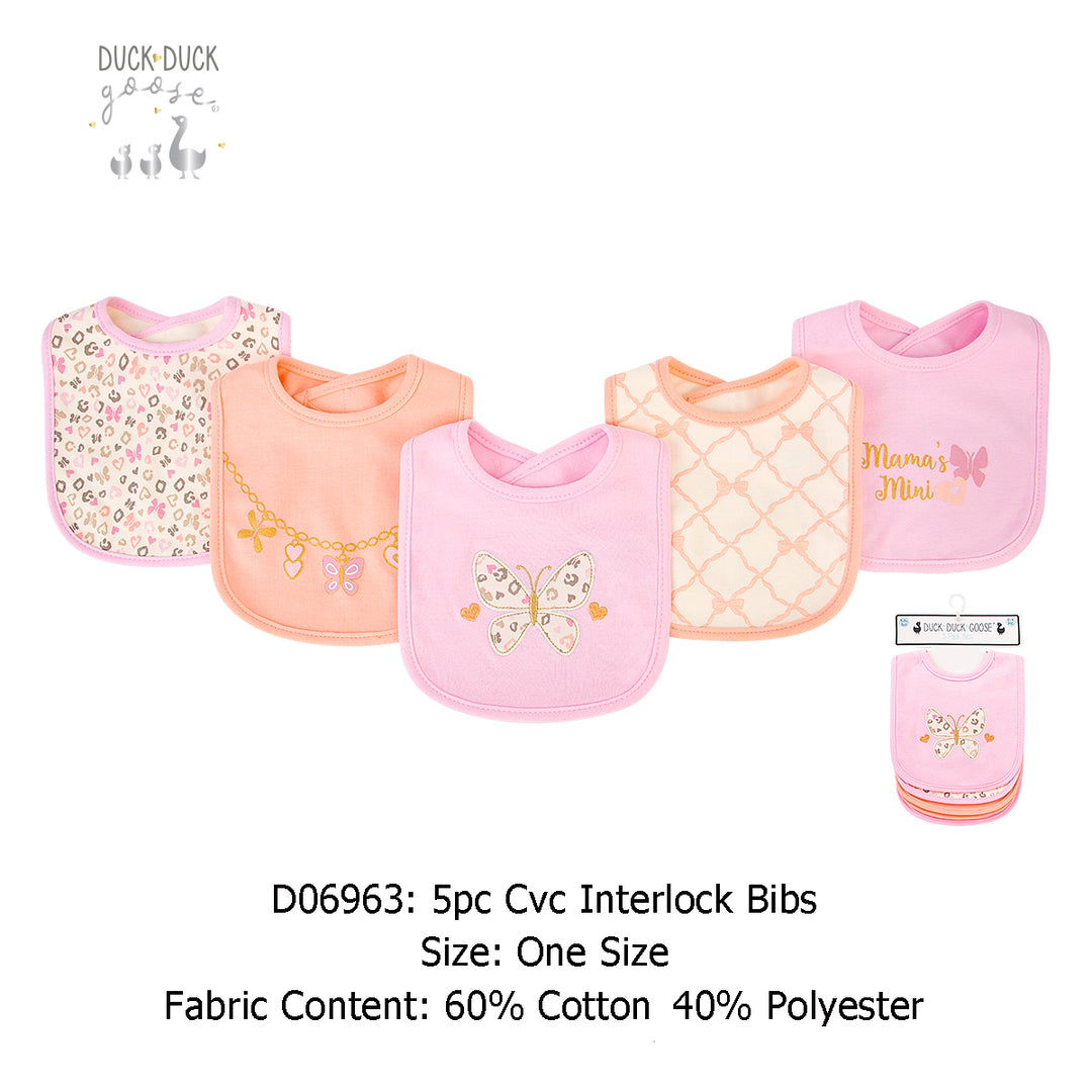 Baby 5pc Interlock Bibs Butterfly Necklace D06963 - Little Kooma