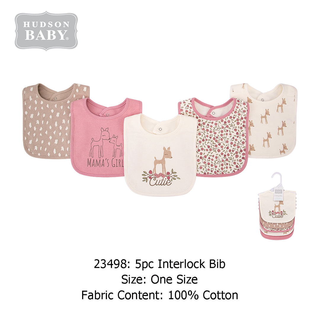 Baby 5pc Interlock Bibs Deer 23498 - Little Kooma