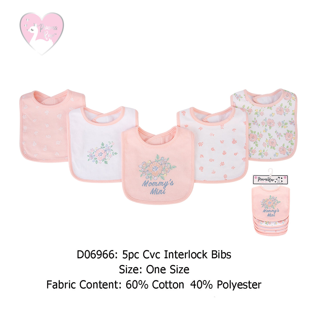 Baby 5pc Interlock Bibs Mommy's Mini D06966 - Little Kooma