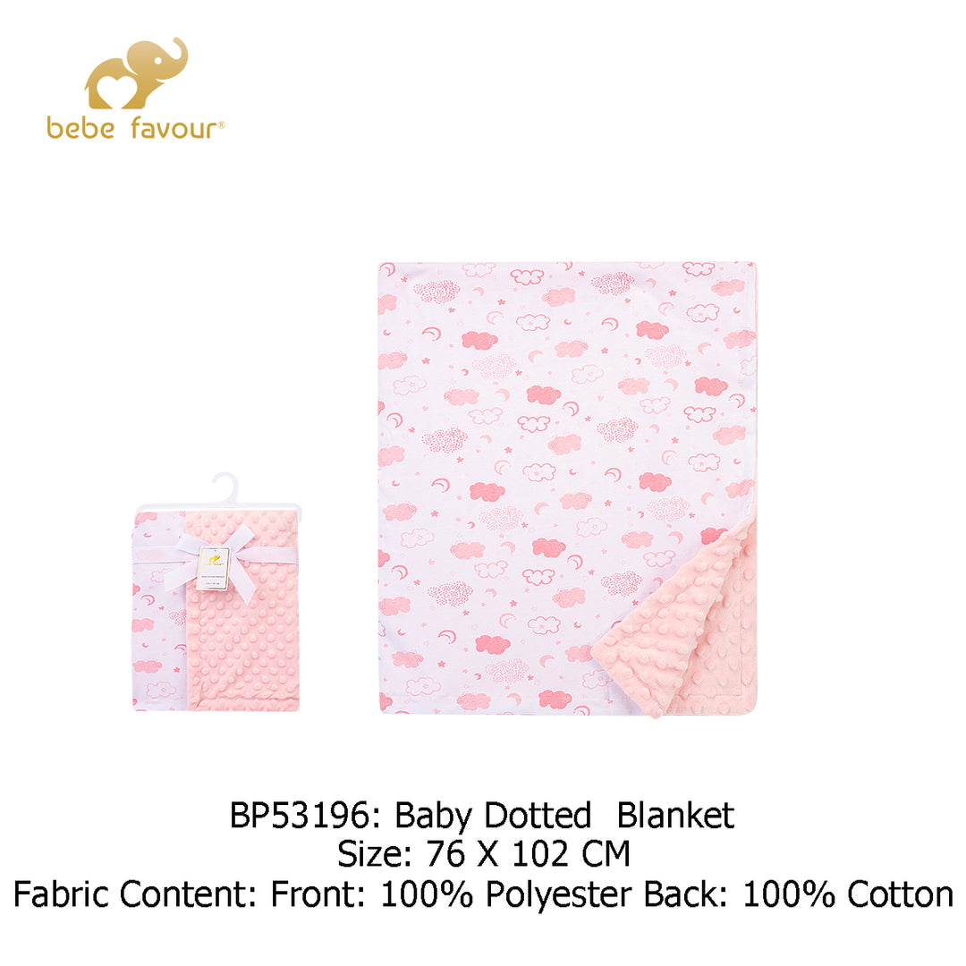 Baby Dotted Mink Blanket Pink Clouds BP53196 - Little Kooma