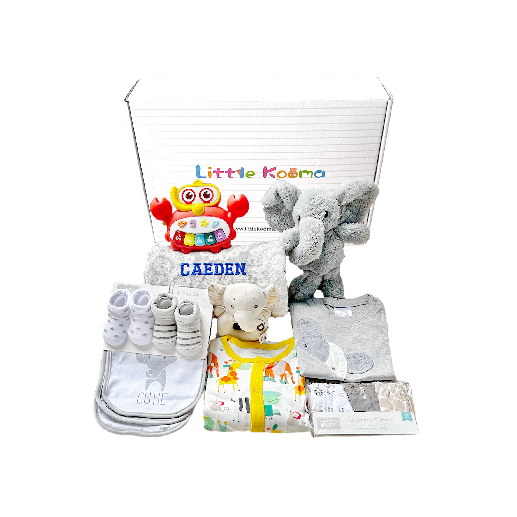 New Born Baby Boy Personalised Little Kooma Brand Gift Box 14 Pcs ...