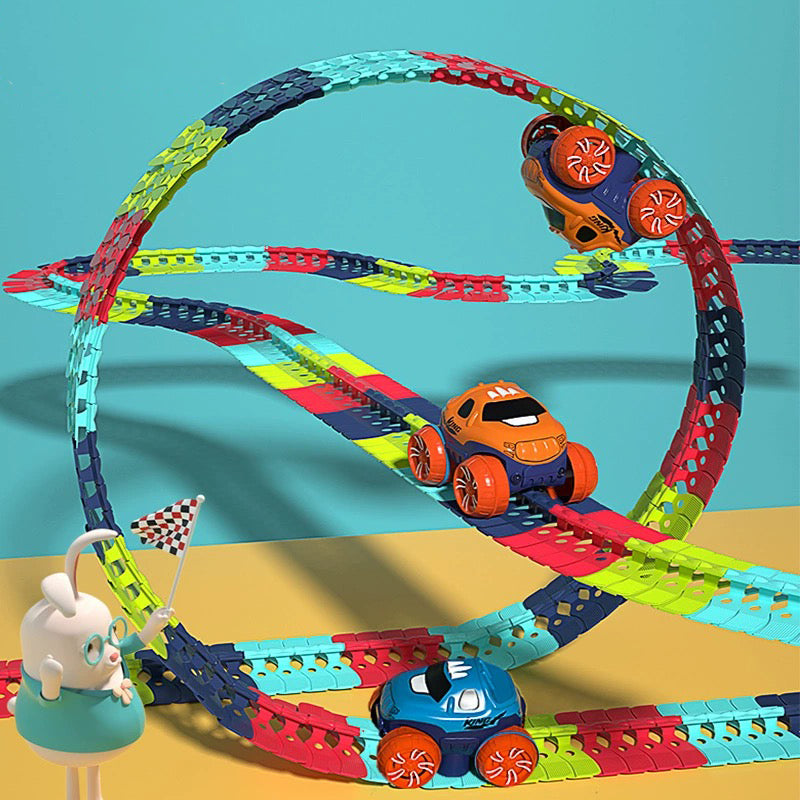 Puzzle Toy Multi-track Building Blocks Roller Coaster Kids Toys Racing Vehicle Rail Car - Little Kooma