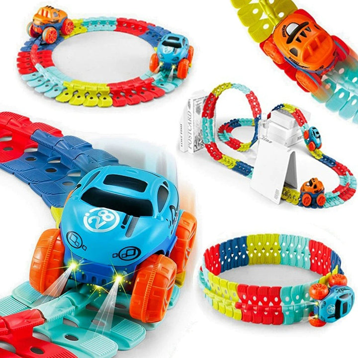 Puzzle Toy Multi-track Building Blocks Roller Coaster Kids Toys Racing Vehicle Rail Car - Little Kooma