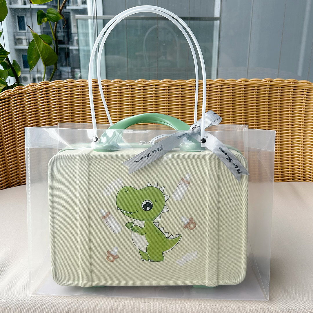 New Born Baby Boy LED Light Layette Plush Blanket Dinosaur Suitcase Mummy Makeup Box Gift Hamper Gift Box Set