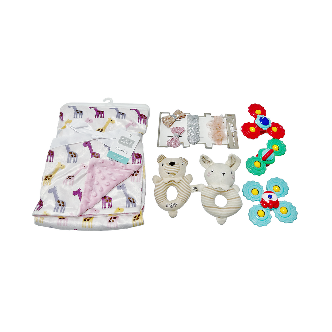 New Born Baby Girl Little Kooma Brand Gift Box 10 Pcs Giraffe Bear Bunny Set - Little Kooma