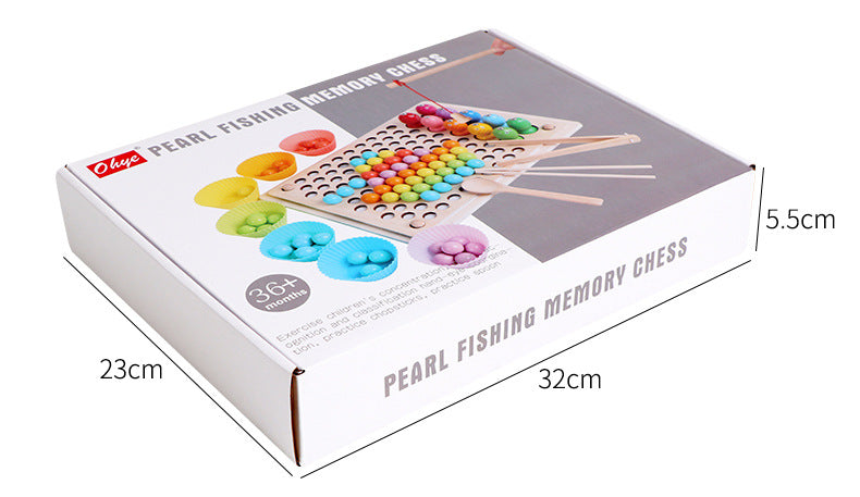 Pearl Fishing Memory Chess Logarithmic Plate with Beads Toys Clearance Sale 3 Years + - Little Kooma