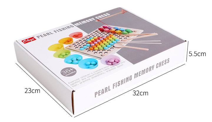 Pearl Fishing Memory Chess Logarithmic Plate with Beads Toys Clearance Sale 3 Years + - Little Kooma