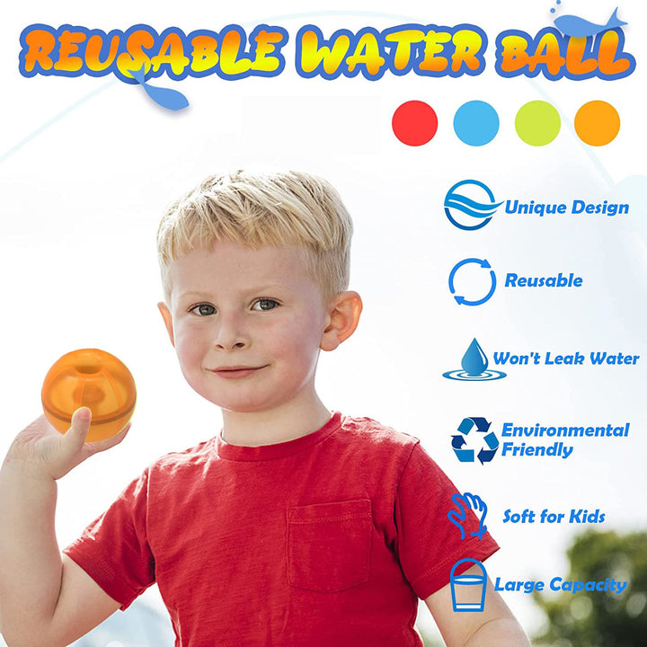 Baby Toddler Kids Water Play Reusable Magnetic Self-sealing Donut Water Balls Easy Quick Fill Splash Water Balls