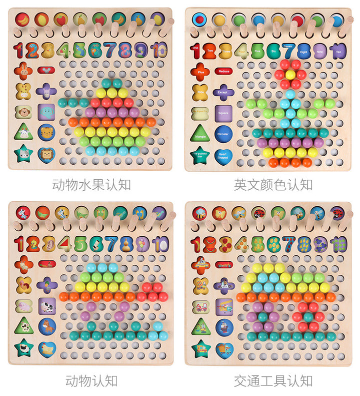 Pearl Fishing Memory Chess Logarithmic Plate with Beads Toys Clearance Sale 3 Years + - Little Kooma