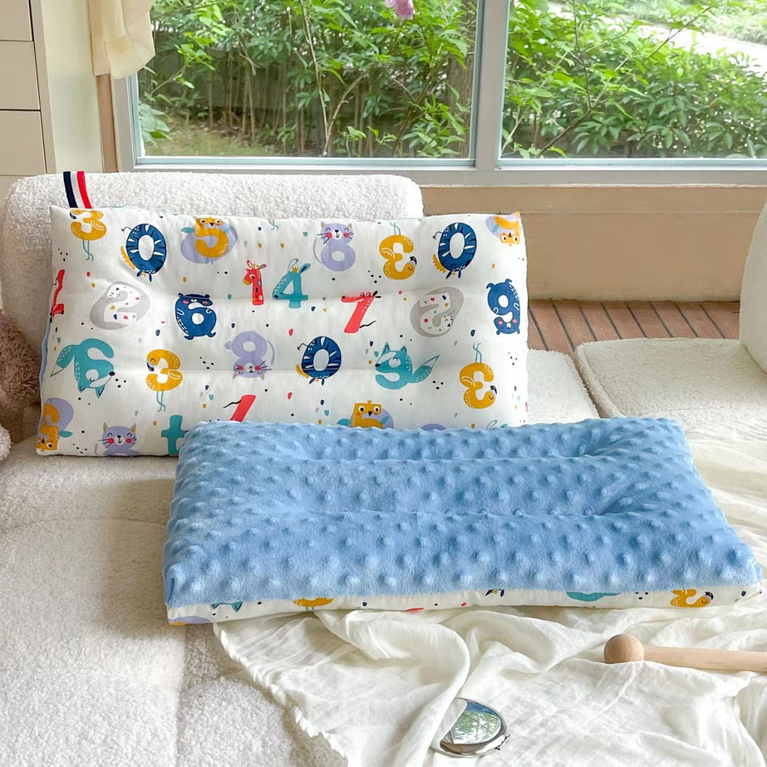 Baby Kids Double-sided Soothing Dotted Velvet Pillow