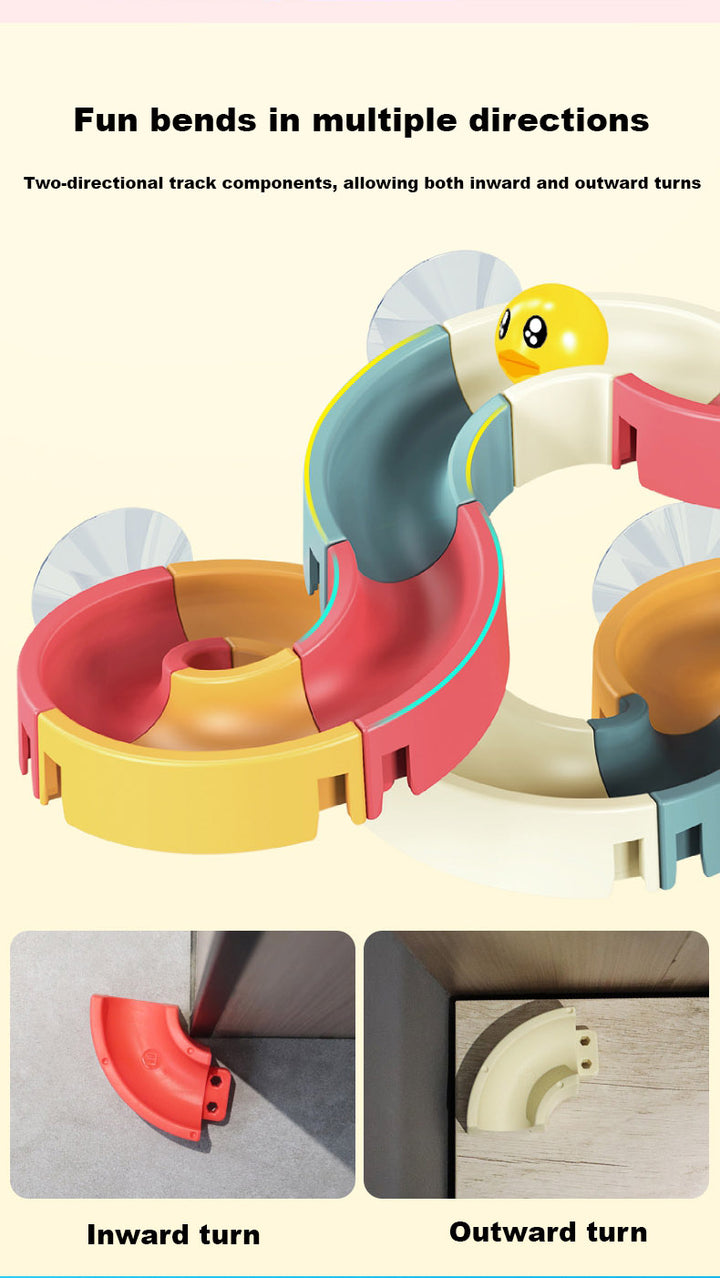 Baby Toddler Kids Wall Bathtub Mounted Water Play Track Toy Set w Suction Cups - Little Kooma