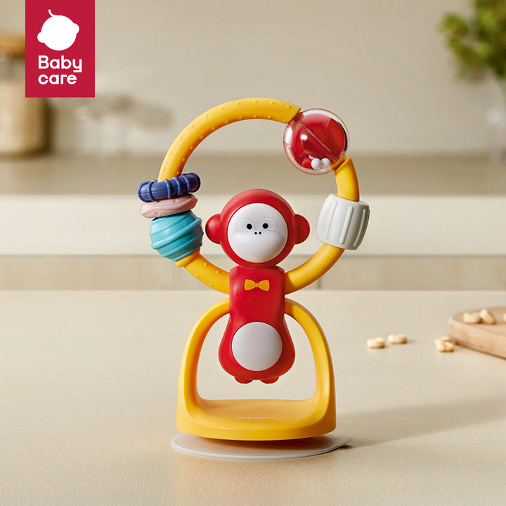 Babycare Baby Monkey Rattle Baby Toy Early Educational Toy With Suction Cup For Baby Dinning Table & Chair